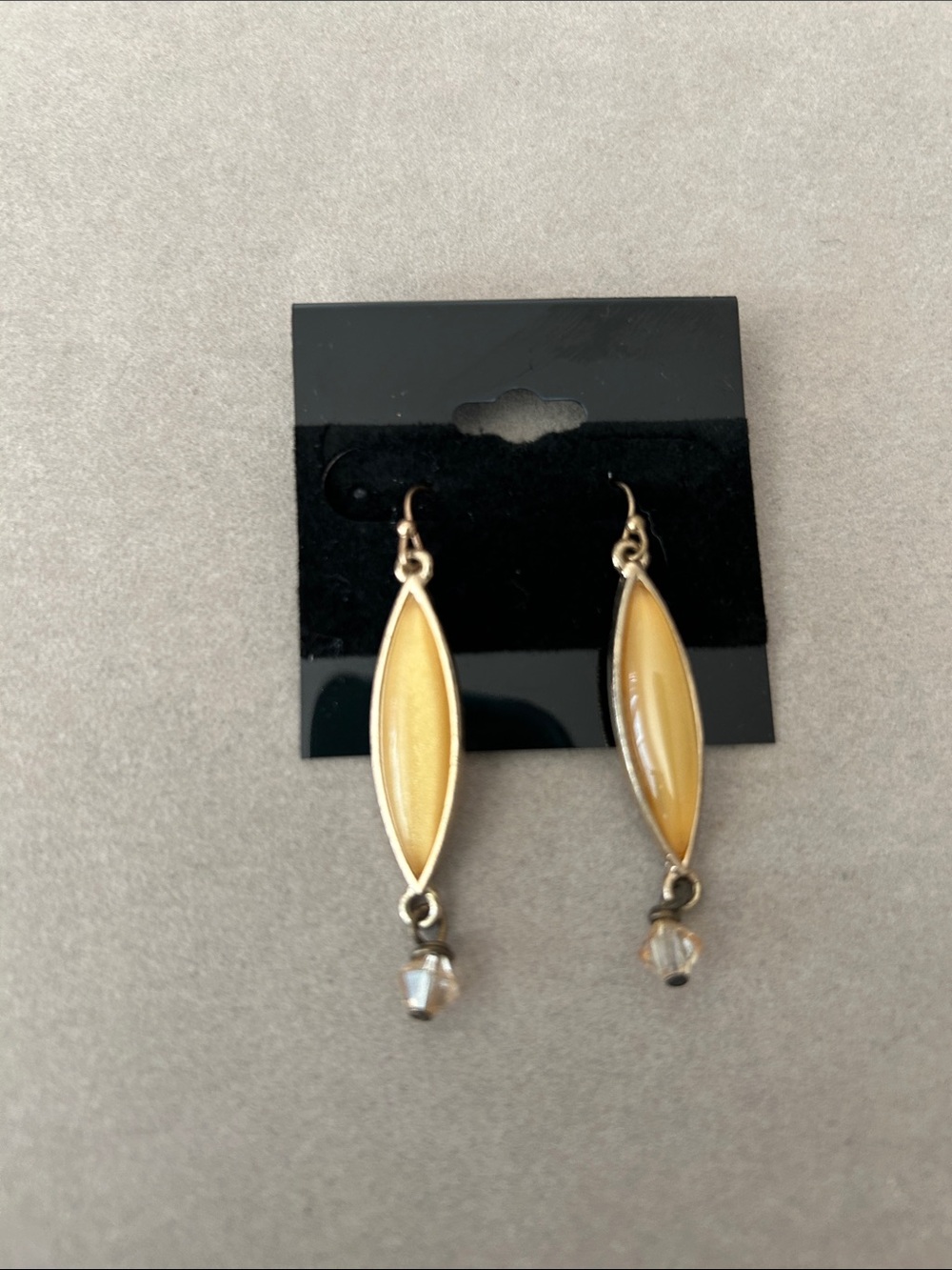 Yellow Drop Marquise Dangle Earrings - Unbranded